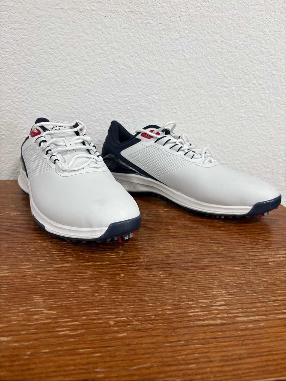 Callaway White, Navy and Red Men's Athletic Golf Shoes